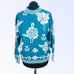 VTG Floral Metallic Glamour Knits Sweater